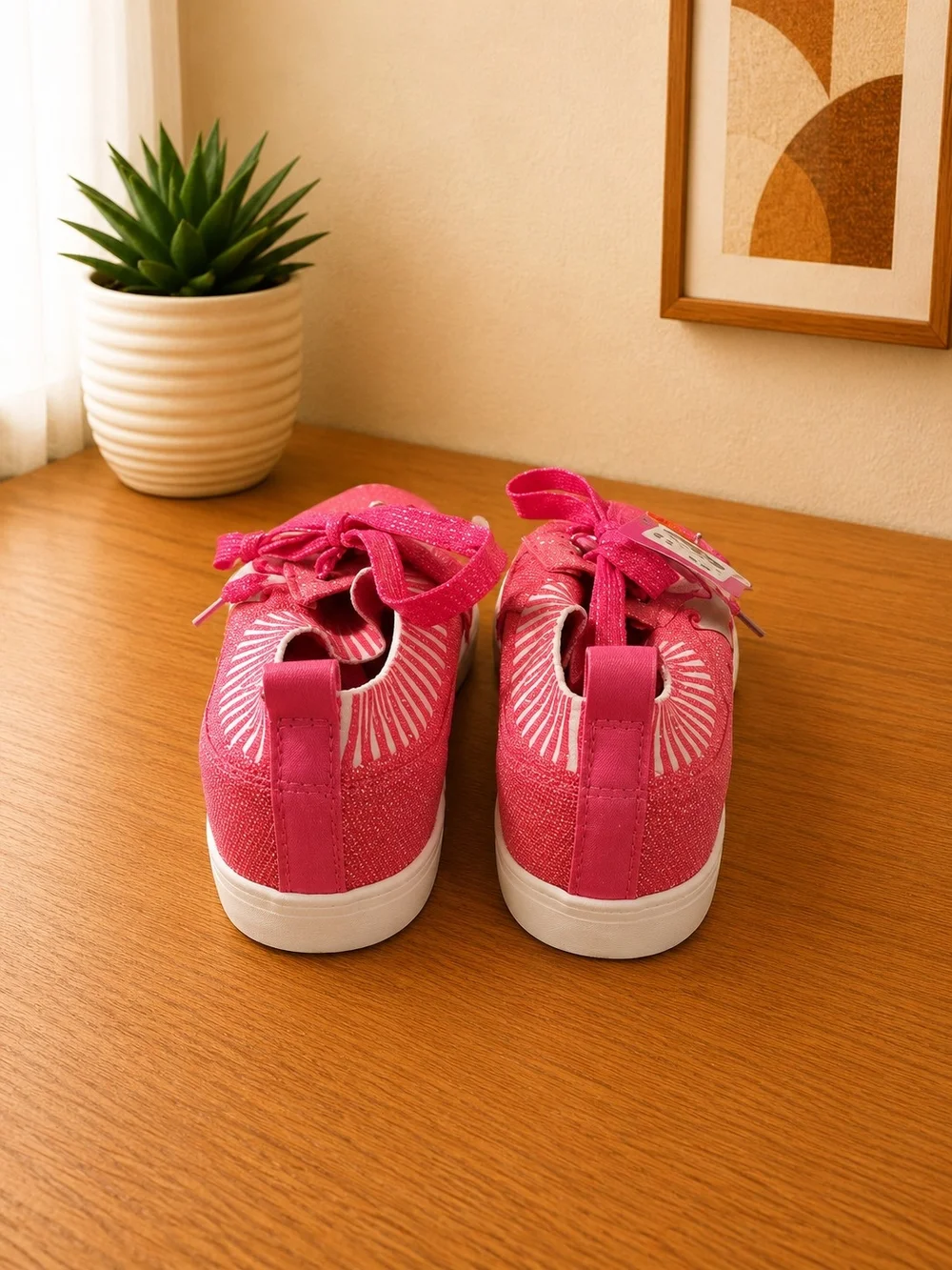 L.O.L. Surprise! Girls' Hot Pink Glitter Knit Lace-Up Sneakers Size 3M